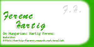 ferenc hartig business card